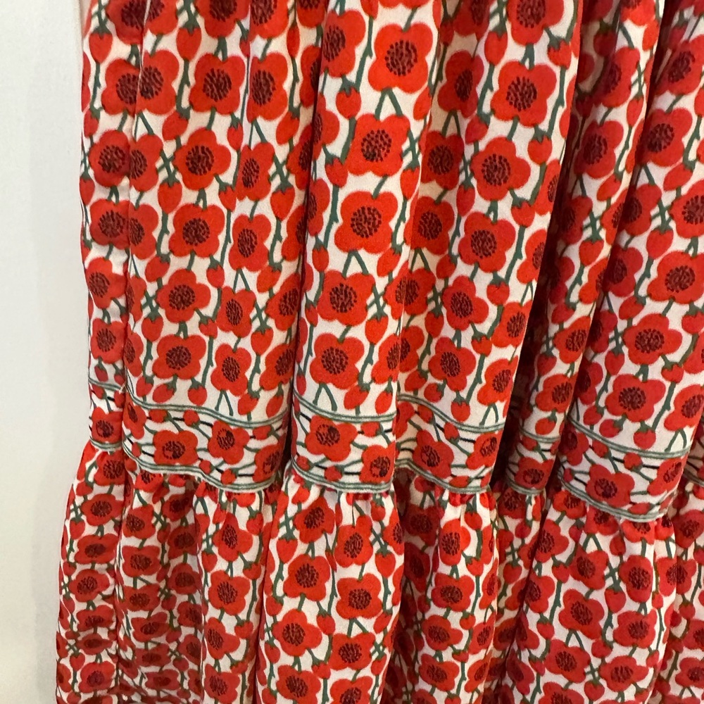 Max Studio Red & White Poppy-Print Blouse - Picture 4 of 7